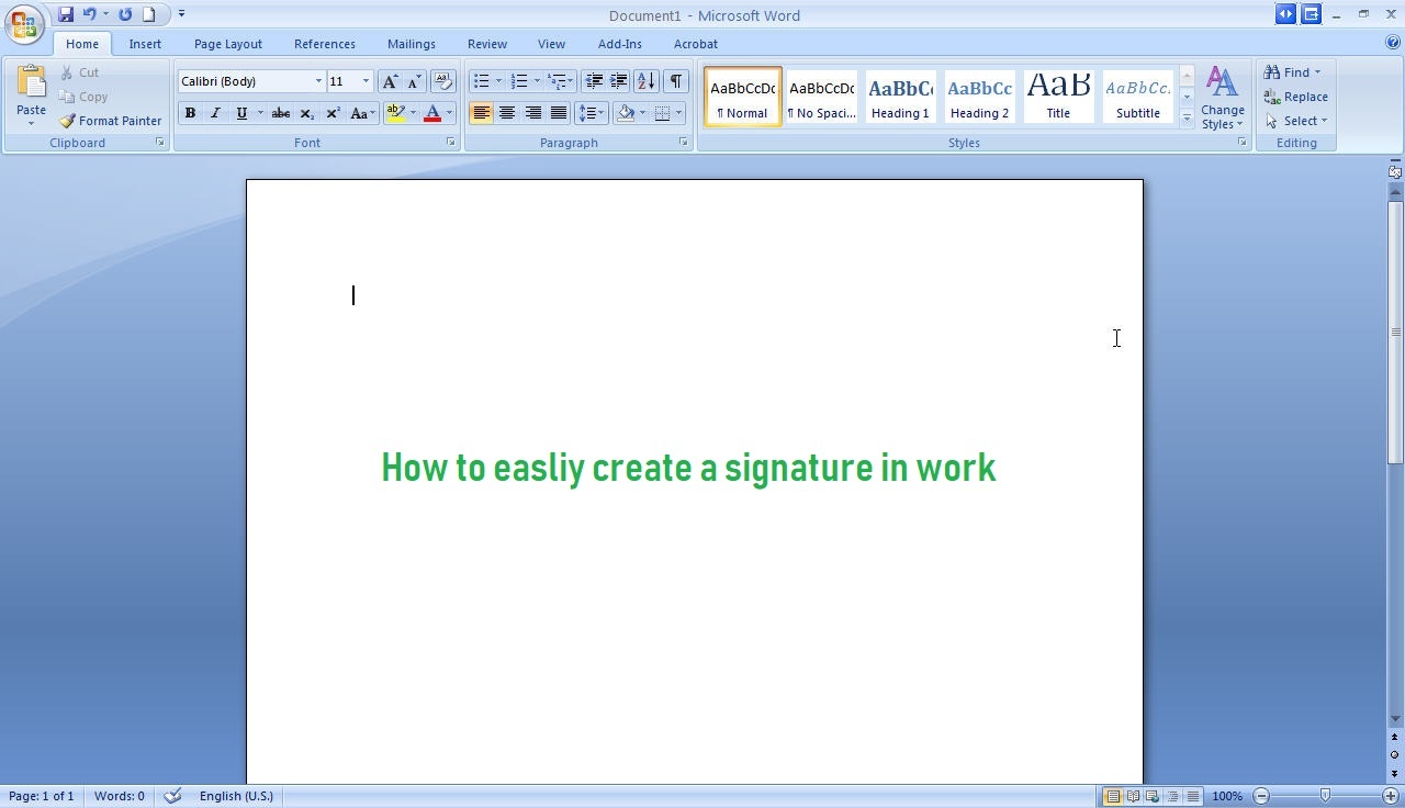 microsoft word add signature